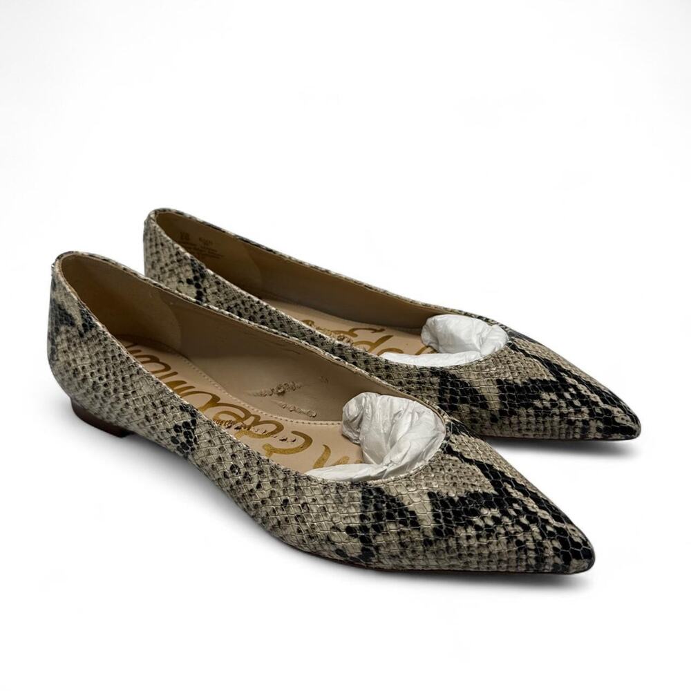 Sam Edelman black and beige snake print ballet flat size 6 unworn inside scratch